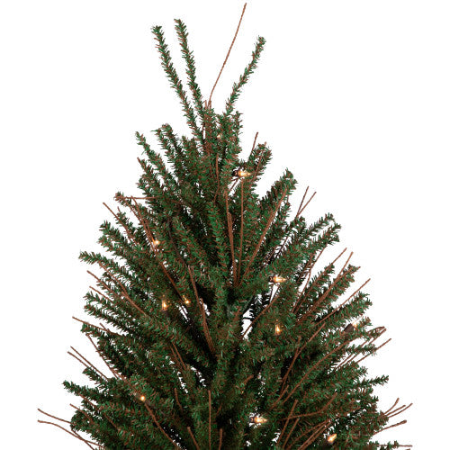 4' Medium Warsaw Twig Artificial Christmas Tree in Burlap Base - Clear Lights
