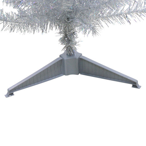 4' Holographic Silver Tinsel Slim Artificial Christmas Tree - Unlit