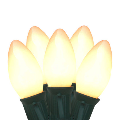 25-Count Clear and White Opaque C9 Christmas Light Set, 24ft Green Wire