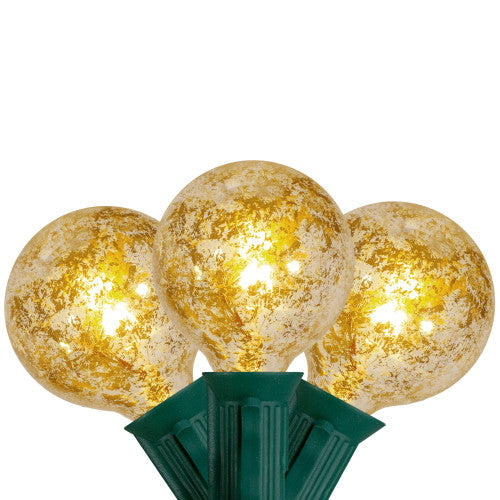 10-Count Clear Mercury Glass G50 Globe Christmas Light Set, 9ft Green Wire