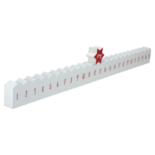 Christmas "Joy" Countdown Advent Calendar - 24" - Red and White