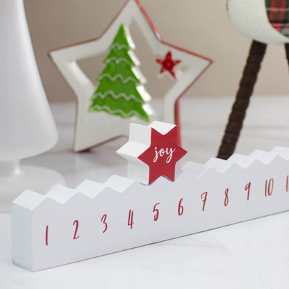 Christmas "Joy" Countdown Advent Calendar - 24" - Red and White