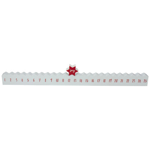 Christmas "Joy" Countdown Advent Calendar - 24" - Red and White