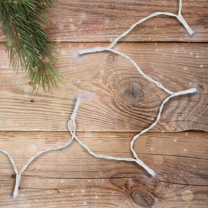 10 B/O Pure White LED Wide Angle Christmas Lights , 3ft White Wire