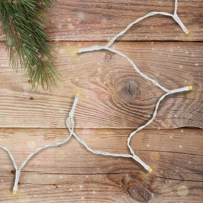 10 B/O Warm White LED Wide Angle Christmas Lights - 3 ft White Wire