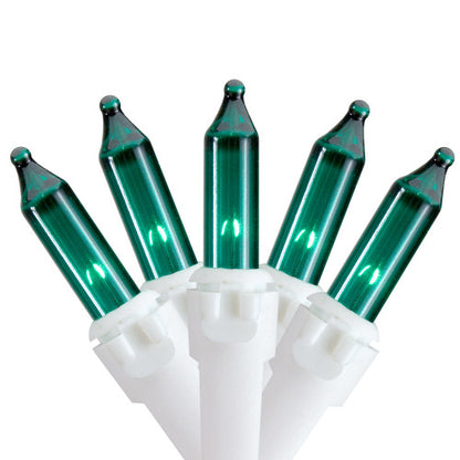 100 Count Teal Green Mini Christmas Lights - 35' White Wire
