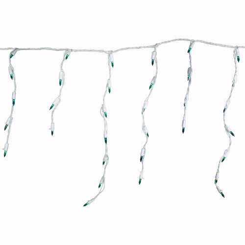 100 Count Teal Mini Icicle Christmas Lights, 3.5 ft White Wire
