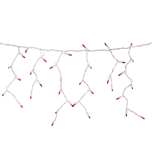 100 Count Purple Mini Icicle Christmas Lights - 3.5 ft White Wire