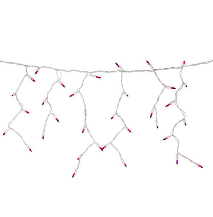 100 Count Purple Mini Icicle Christmas Lights - 3.5 ft White Wire