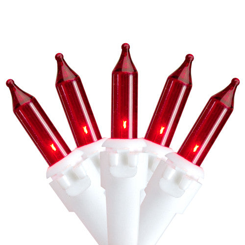100 Count Red Mini Icicle Christmas Lights - 3.5 ft White Wire