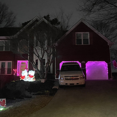 25 Count Pink LED C9 Christmas Lights, 16 ft White Wire
