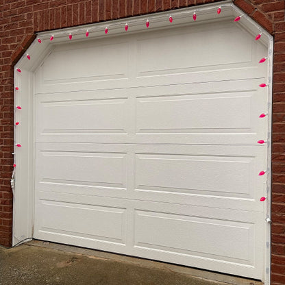 25 Count Pink LED C9 Christmas Lights, 16 ft White Wire