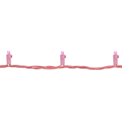 100-Count Pink LED Wide Angle Christmas Lights, 33ft Pink Wire