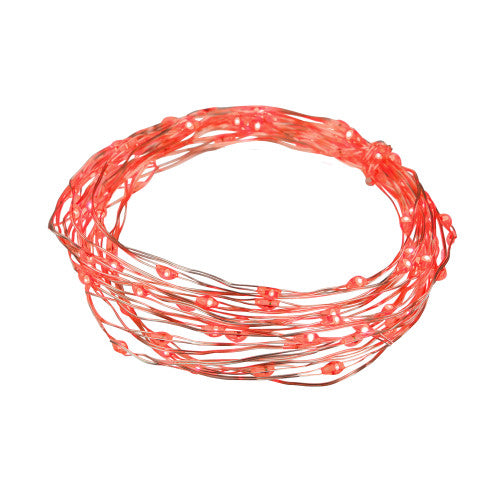 100ct Red LED Micro Fairy Lights, 16ft Copper Wire