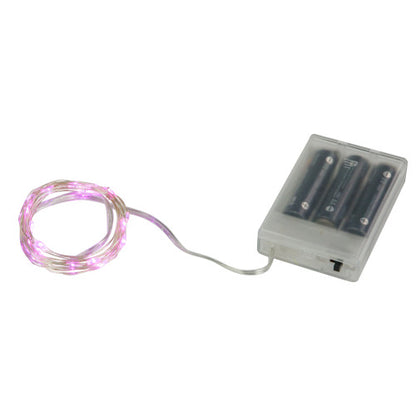 20-Count Pink LED Micro Fairy Christmas Lights - 6ft, Copper Wire