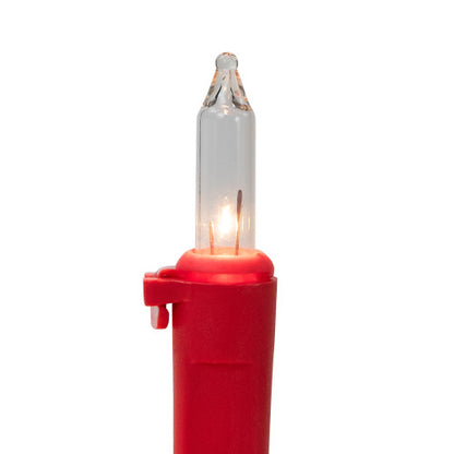 100ct Clear Mini Christmas Light Set - 20.25' Red Wire