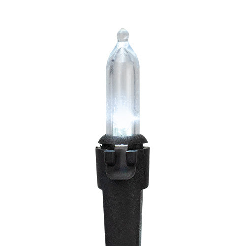 100-Count Pure White LED Mini Christmas Lights, 33 ft, Black Wire