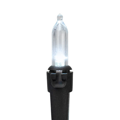 100-Count Pure White LED Mini Christmas Lights, 33 ft, Black Wire