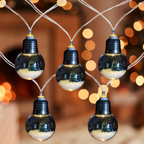 10-Count LED Christmas Trees in Bulbs, Warm White Lights, 4.25ft Clear Wire