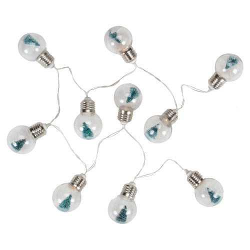 10-Count LED Christmas Trees in Bulbs, Warm White Lights, 4.25ft Clear Wire