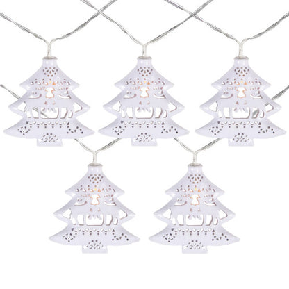 10 B/O LED Warm White Christmas Tree with Deer Lights - 3' Clear Wire
