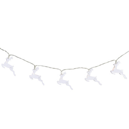 10-ct LED Warm White Reindeer Christmas Lights - 3' Clear Wire