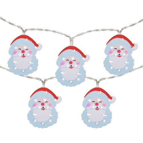 10-Count LED Santa Claus Christmas Fairy Lights, 4ft, Copper Wire
