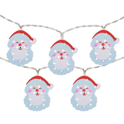 10-Count LED Santa Claus Christmas Fairy Lights, 4ft, Copper Wire
