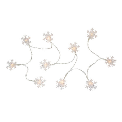 10-Count LED Snowflake Christmas Fairy Lights, 4.25ft, Copper Wire