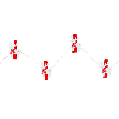 10-Count LED Mini Reindeer Christmas Fairy Lights, 5.25ft, Copper Wire