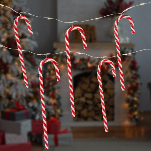 10-Count LED Micro Fairy Christmas Lights with Candy Canes