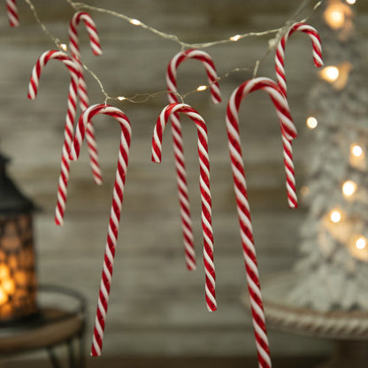 10-Count LED Micro Fairy Christmas Lights with Candy Canes