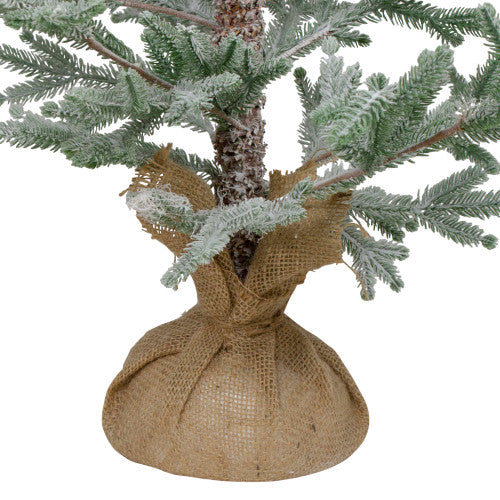 Frosted Pine Slim Artificial Christmas Tree with Jute Base  - 3' - Unlit