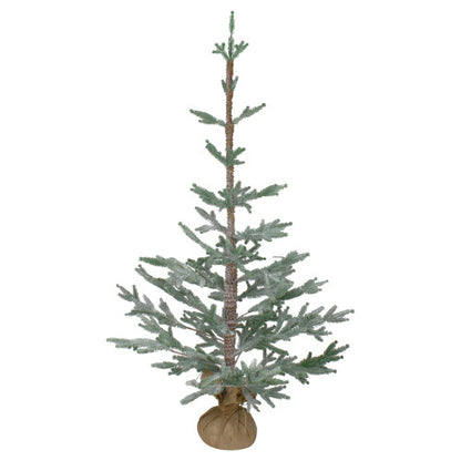 Frosted Pine Slim Artificial Christmas Tree with Jute Base  - 3' - Unlit