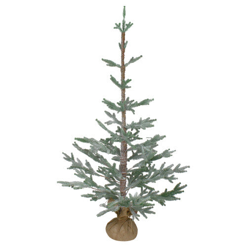 Frosted Pine Slim Artificial Christmas Tree with Jute Base  - 3' - Unlit