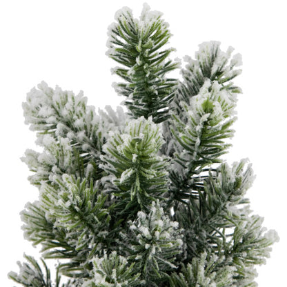Mini Flocked Pine Artificial Christmas Trees with Burlap Base - 18" - Set of 3