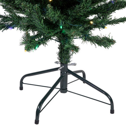 6' Pre-Lit Pencil Northern Balsam Fir Artificial Christmas Tree, Multi LED Lights