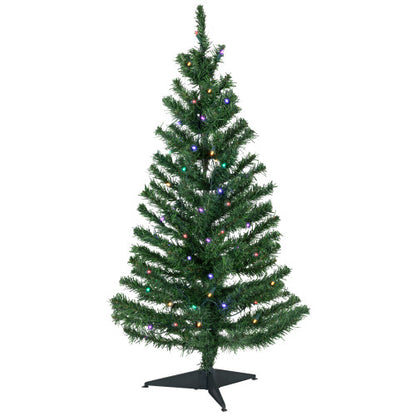 3' Pre-Lit Medium Mixed Classic Pine Artificial Christmas Tree, Multicolor LED Lights