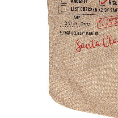 19" Beige and Red "Christmas Delivery" Stocking With Hanging Tag