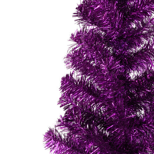 4' Purple Artificial Tinsel Christmas Tree, Unlit