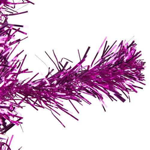 4' Pink Artificial Tinsel Christmas Tree, Unlit