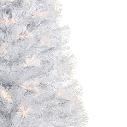 3' Pre-Lit White Fiber Optic Artificial Christmas Tree, Warm White Lights