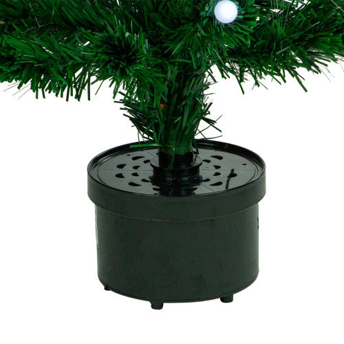 3' Pre-Lit Color Changing Fiber Optic Artificial Christmas Tree with Balls