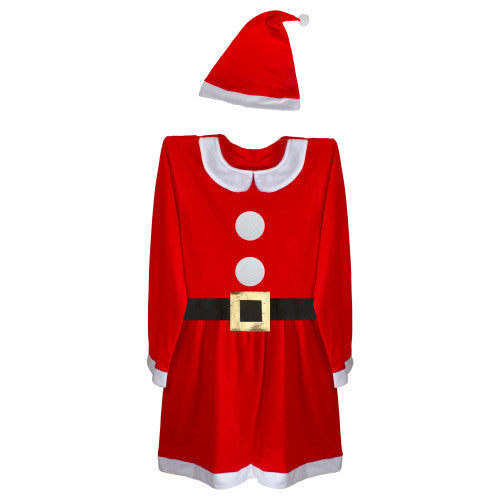 41" Red and White Women's Mrs. Claus Costume Set - Large