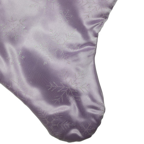 20" Purple and White Glittered Snowflake Christmas Stocking with Cuff