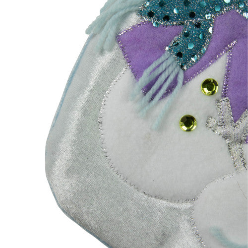 21" Blue and White "Baby's First Christmas" Snowman Stocking