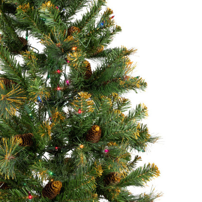 4.5' Pre-Lit Yorkville Pine Pencil Artificial Christmas Tree - Multicolored Lights
