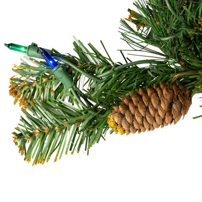 4.5' Pre-Lit Yorkville Pine Pencil Artificial Christmas Tree - Multicolored Lights
