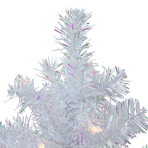 2' Pre-lit White Iridescent Pine Artificial Christmas Tree - Clear Lights