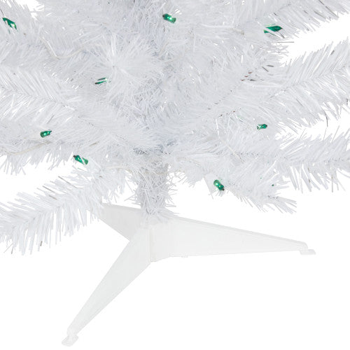 3' Pre-Lit Medium White Pine Artificial Christmas Tree - Green Lights